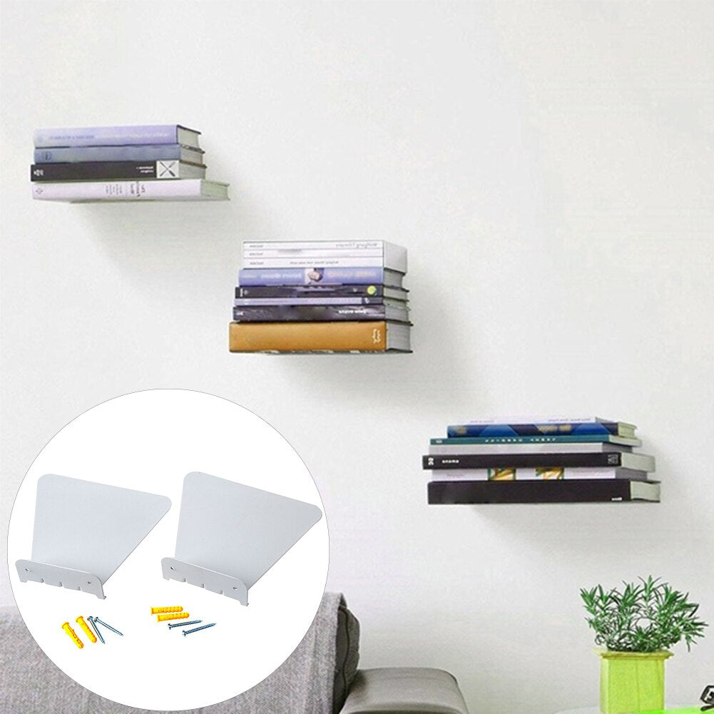 Space-Saving Hidden Shelf Bracket Set for Discreet Storage