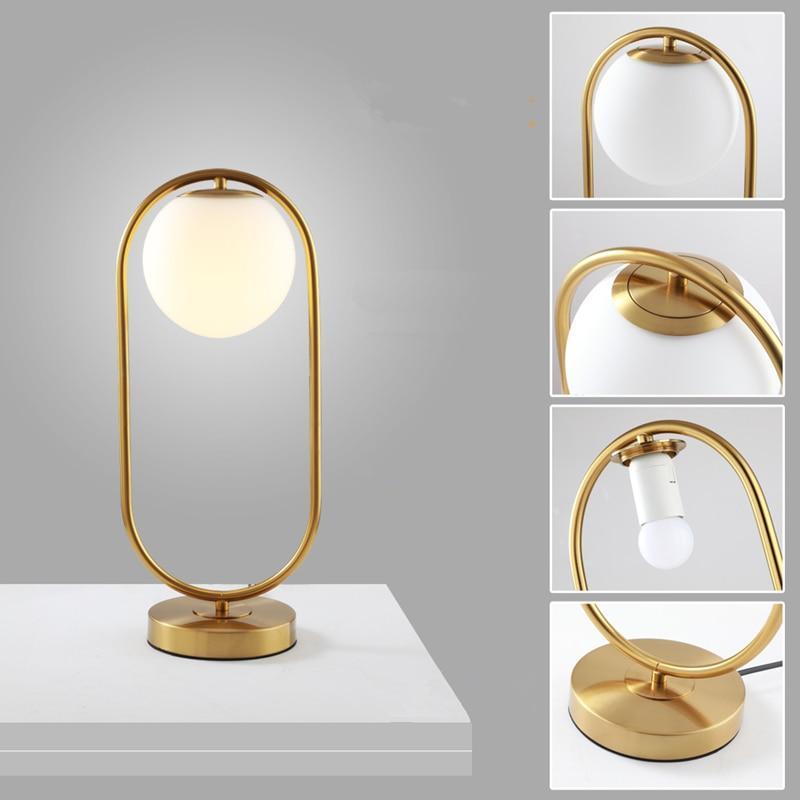 Contemporary Table Lamp with Glass Globe Shade