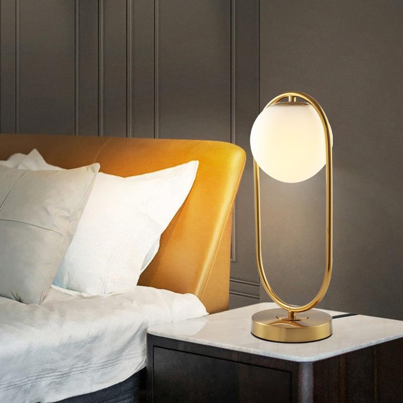 Contemporary Table Lamp with Glass Globe Shade