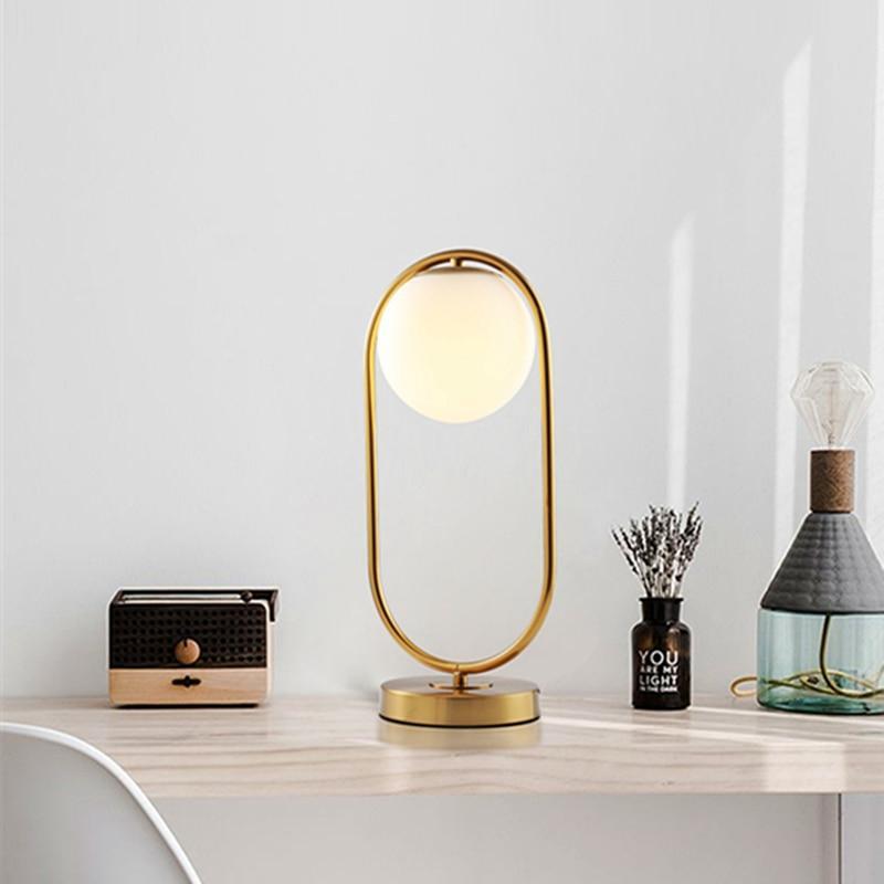 Contemporary Table Lamp with Glass Globe Shade