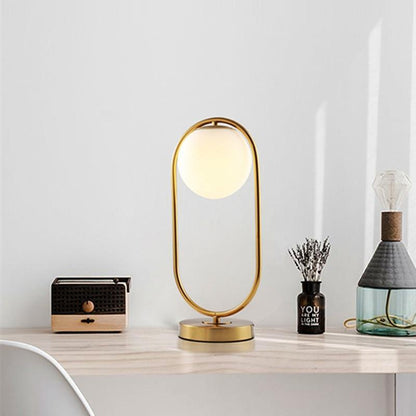 Contemporary Table Lamp with Glass Globe Shade
