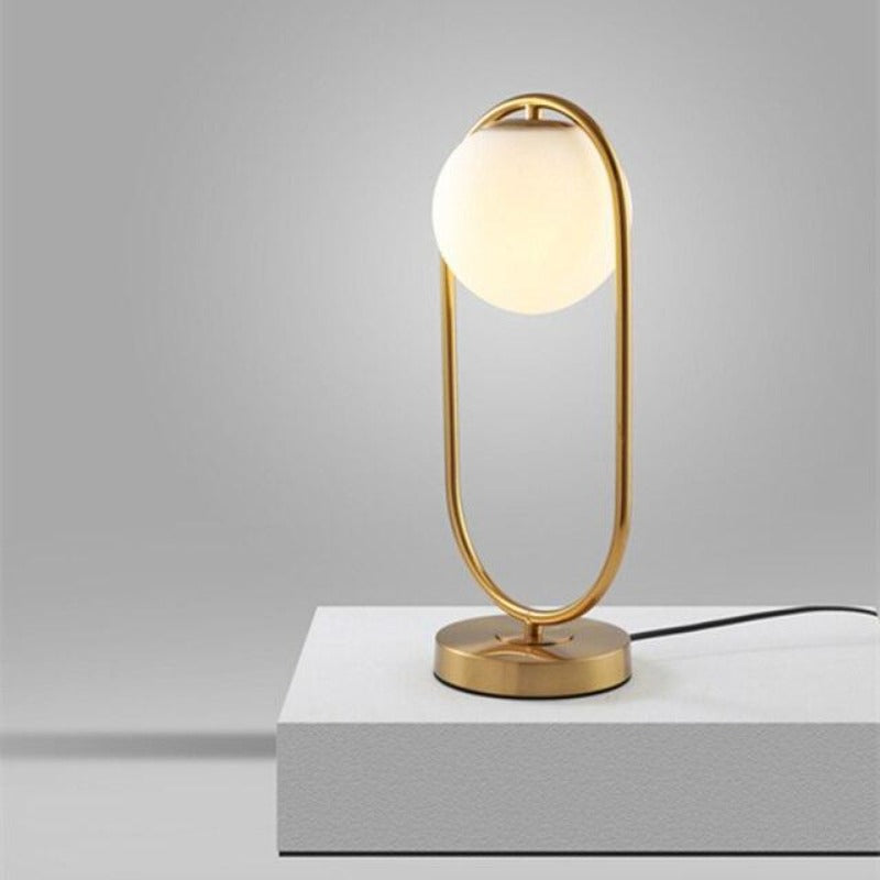 Contemporary Table Lamp with Glass Globe Shade