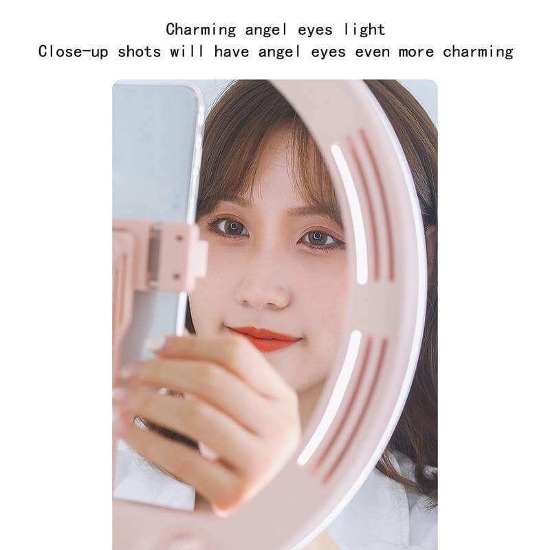Dimmable Round LED Selfie Light with 3 Adjustable Modes - Foldable