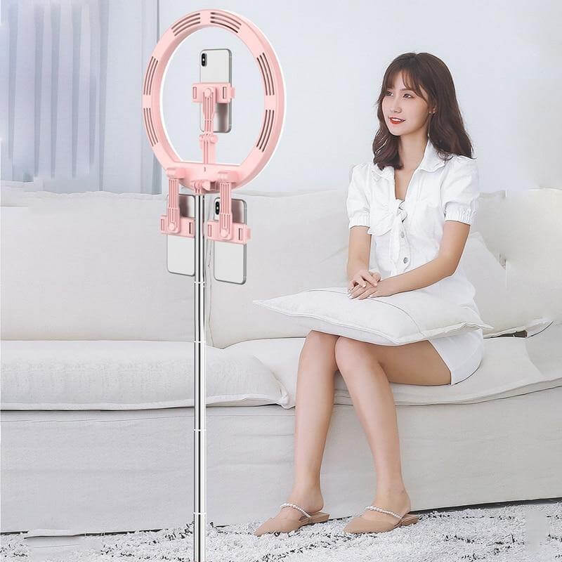 Dimmable Round LED Selfie Light with 3 Adjustable Modes - Foldable