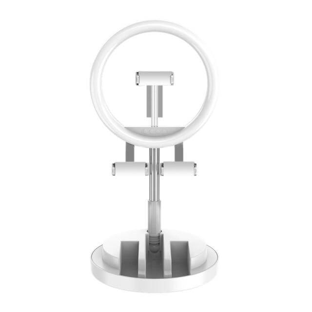 Dimmable Round LED Selfie Light with 3 Adjustable Modes - Foldable