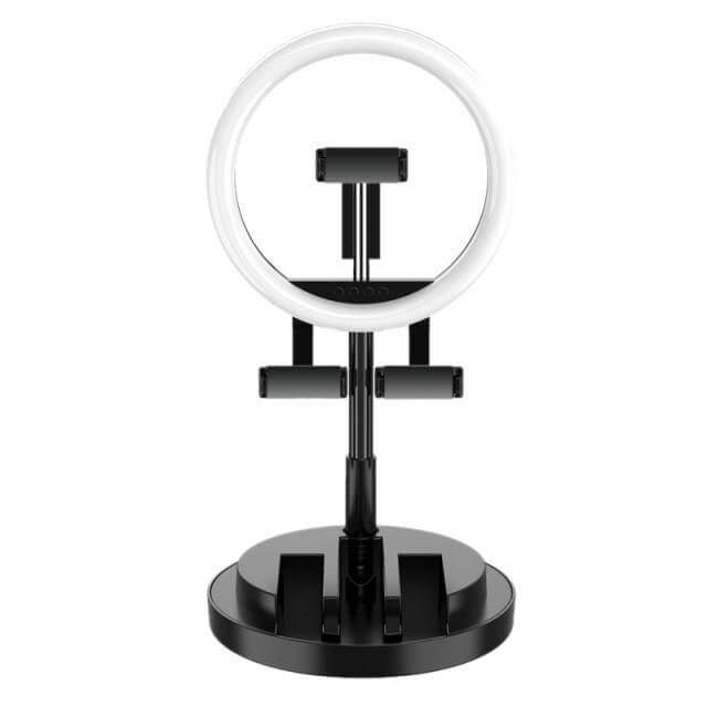 Dimmable Round LED Selfie Light with 3 Adjustable Modes - Foldable