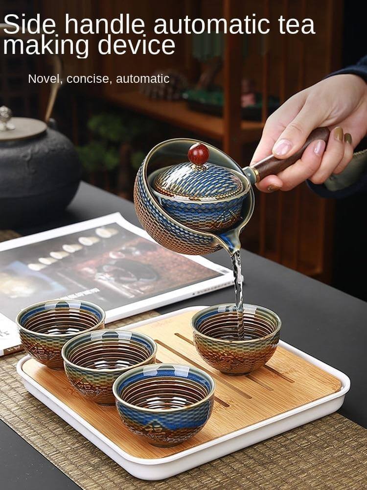 Moving Teapot Filter Set in Unique Ceramic Design