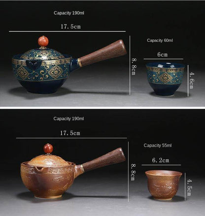Moving Teapot Filter Set in Unique Ceramic Design