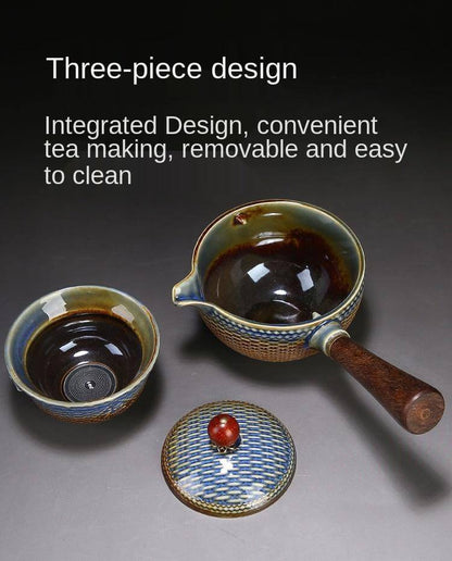 Moving Teapot Filter Set in Unique Ceramic Design