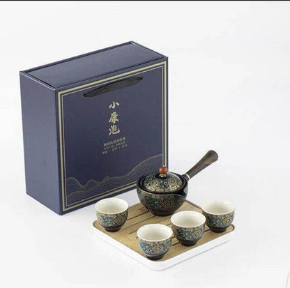 Moving Teapot Filter Set in Unique Ceramic Design