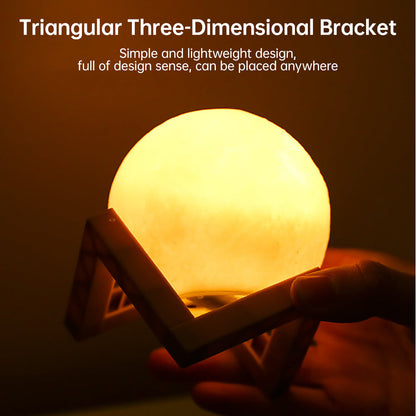 Rechargeable Moon Night Lamp with 3D Light Touch Switch