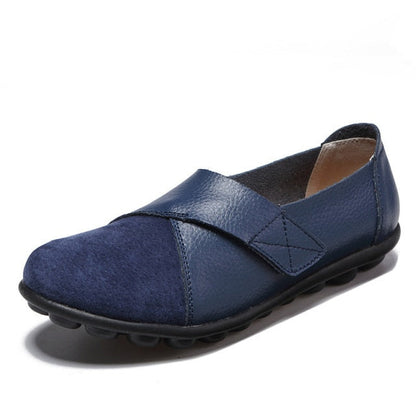 Comfort-Fit Leather Slip-On Shoes for Women