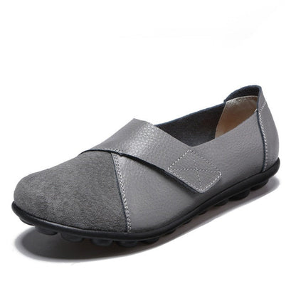 Comfort-Fit Leather Slip-On Shoes for Women