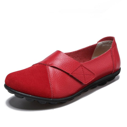 Comfort-Fit Leather Slip-On Shoes for Women