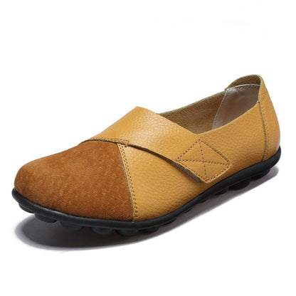 Comfort-Fit Leather Slip-On Shoes for Women