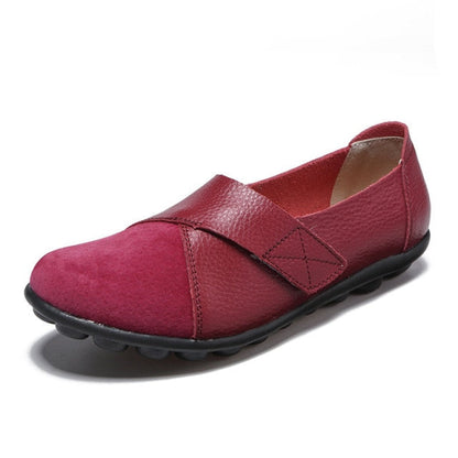 Comfort-Fit Leather Slip-On Shoes for Women