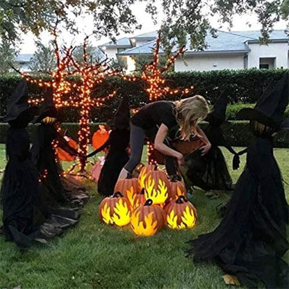 Illuminated Halloween Witch Trio - Spooky Hand-Holding Decor