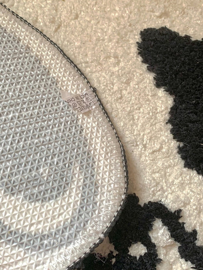 Cat Bath Mat in Black and White Design