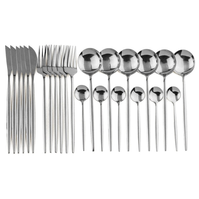 24-Piece Stainless Steel Cutlery Set