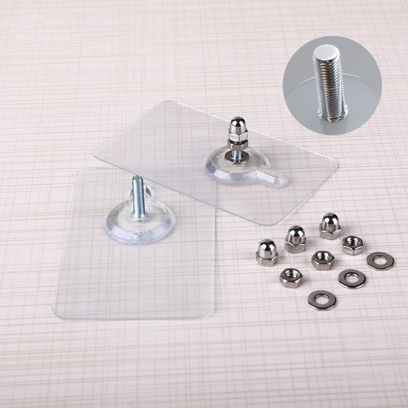 10 Pack Heavy-Duty Transparent Adhesive Hooks Without Drilling