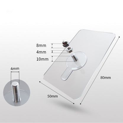 10 Pack Heavy-Duty Transparent Adhesive Hooks Without Drilling