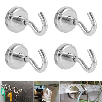 4-Pack Heavy-Duty Magnetic Hooks for Home Organization