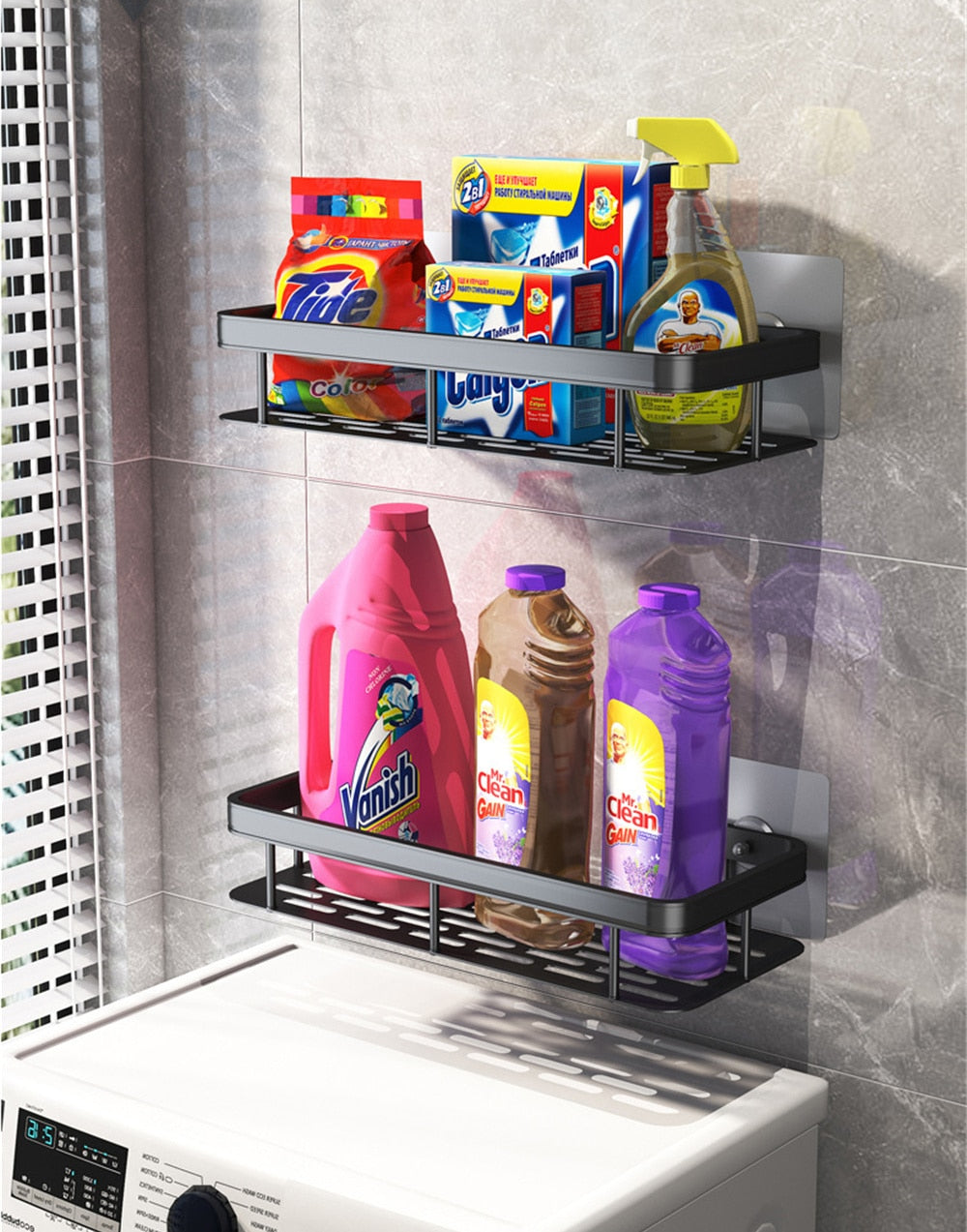 Metal Bathroom Shelves with Suction Cups