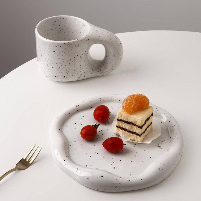 Cookies with Chrome-Plated Ceramic Serving Tray and Bowl Set