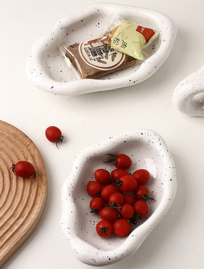Cookies with Chrome-Plated Ceramic Serving Tray and Bowl Set