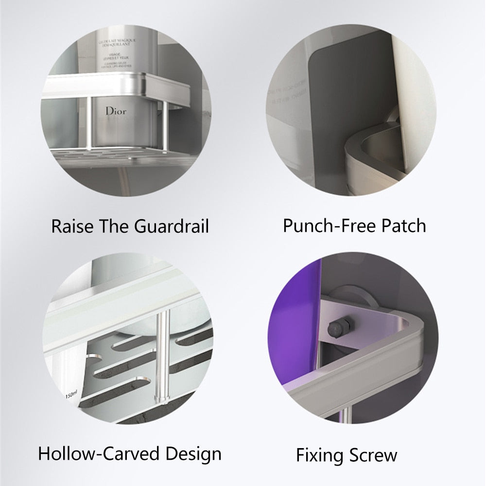 Metal Bathroom Shelves with Suction Cups