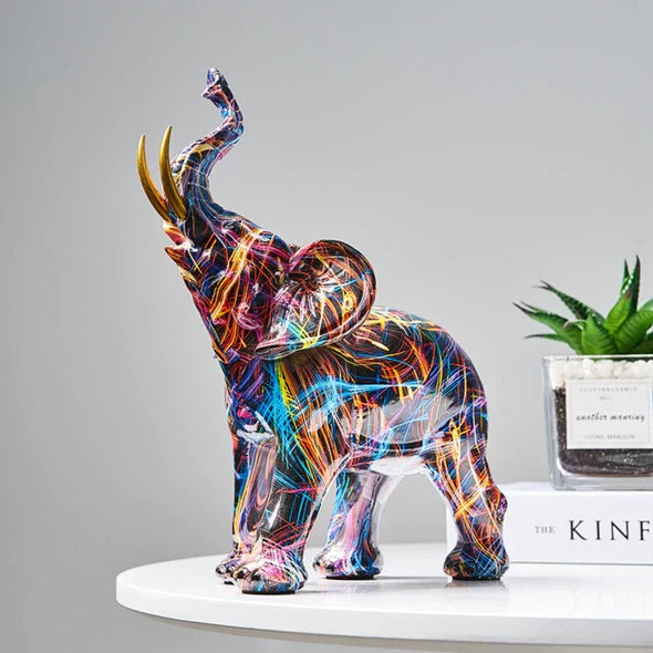 Vibrant Artisan Elephant Sculpture for Modern Decor