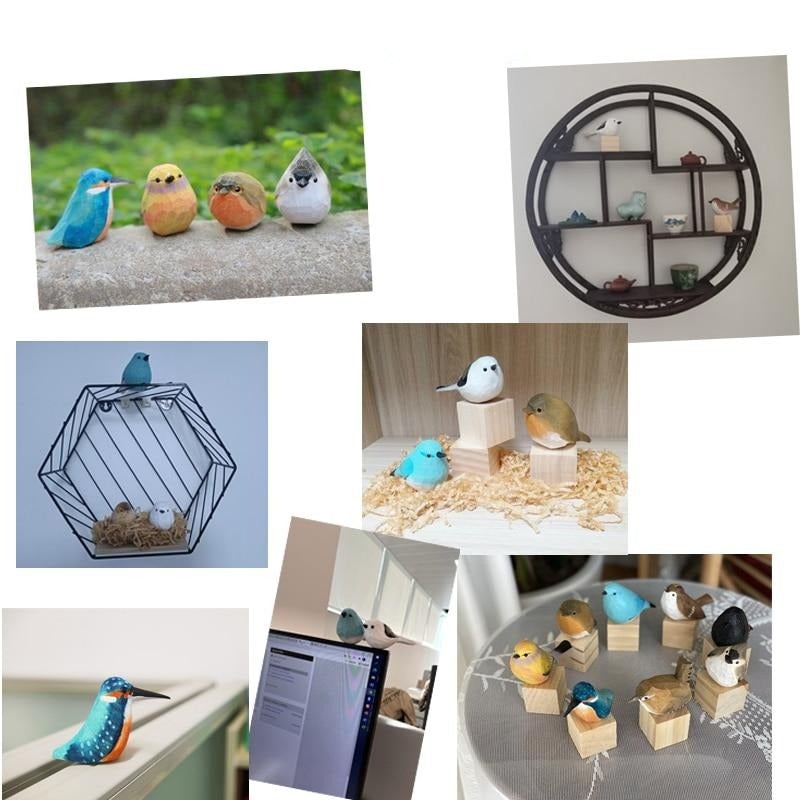 Handcrafted Wooden Bird Statues for Home Decor – GloRadiance Collection