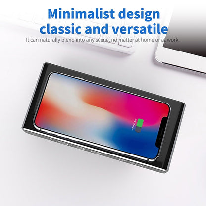2-in-1 Digital Alarm Clock with Magnetic Qi Charging Station
