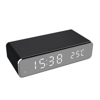2-in-1 Digital Alarm Clock with Magnetic Qi Charging Station