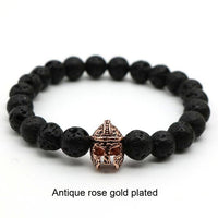 Black Stones and Rose Gold Plated