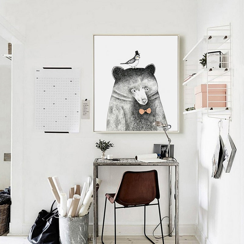 Canvas Art Print of Animal Sketches Depicting Human Figures