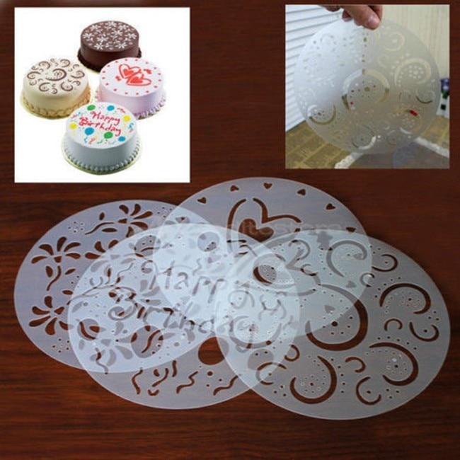 4 Piece Cake Mold Stencil Set