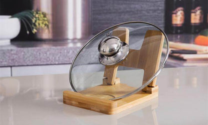Foldable Wooden Pot Lid Holder and Cutting Board