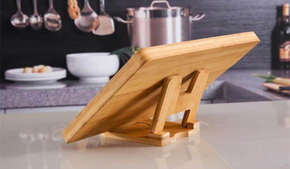 Foldable Wooden Pot Lid Holder and Cutting Board