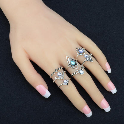 Charming 7-Piece Adjustable Vintage Ring Set