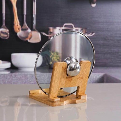 Foldable Wooden Pot Lid Holder and Cutting Board