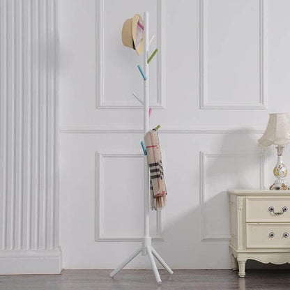 Vibrant 8-Hook Wooden Coat Rack for Modern Spaces