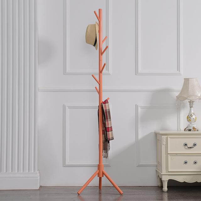 Vibrant 8-Hook Wooden Coat Rack for Modern Spaces