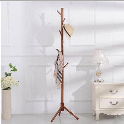 Vibrant 8-Hook Wooden Coat Rack for Modern Spaces
