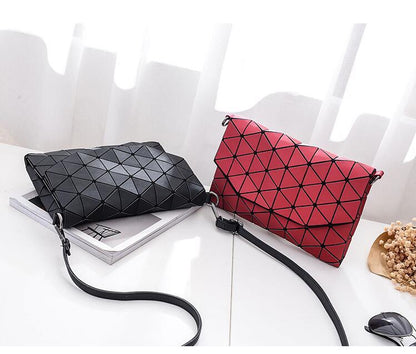 Matte Shoulder Bag with Abstract Geometric Design