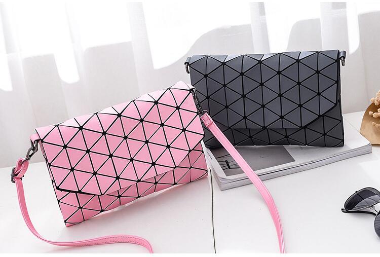 Matte Shoulder Bag with Abstract Geometric Design