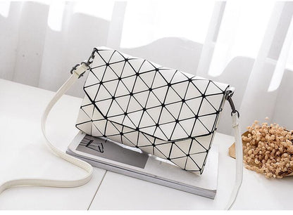 Matte Shoulder Bag with Abstract Geometric Design