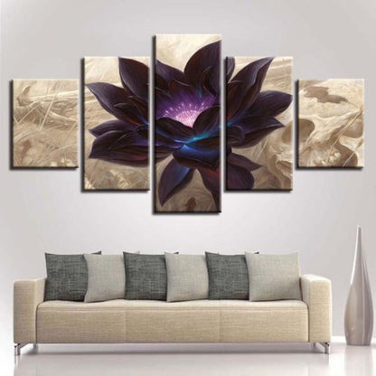 Canvas Wall Art of Black Lotus Flower