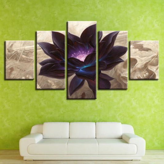 Canvas Wall Art of Black Lotus Flower
