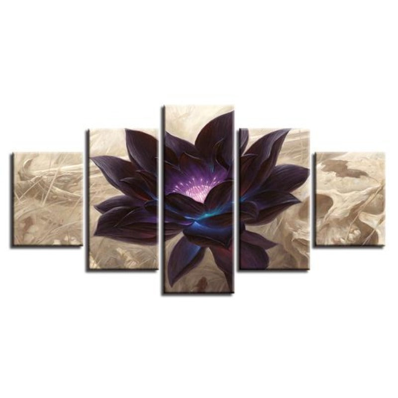 Canvas Wall Art of Black Lotus Flower